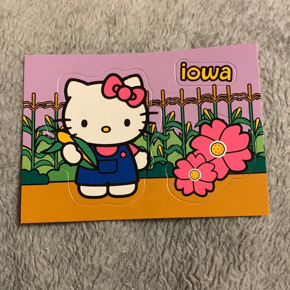 5/10$ Iowa Hello Kitty Stickers!
